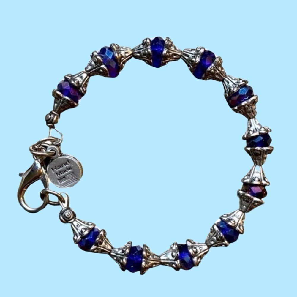Chubby Chico Gemstone Charm Bracelet Blue Silver Tone - Picture 8 of 8